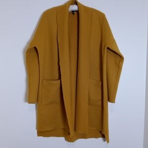 Eileen Fisher Merino Open-Front Long Cardigan Sweater XS